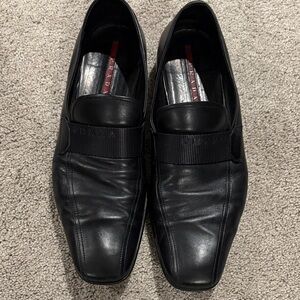 Prada Black Leather Loafers